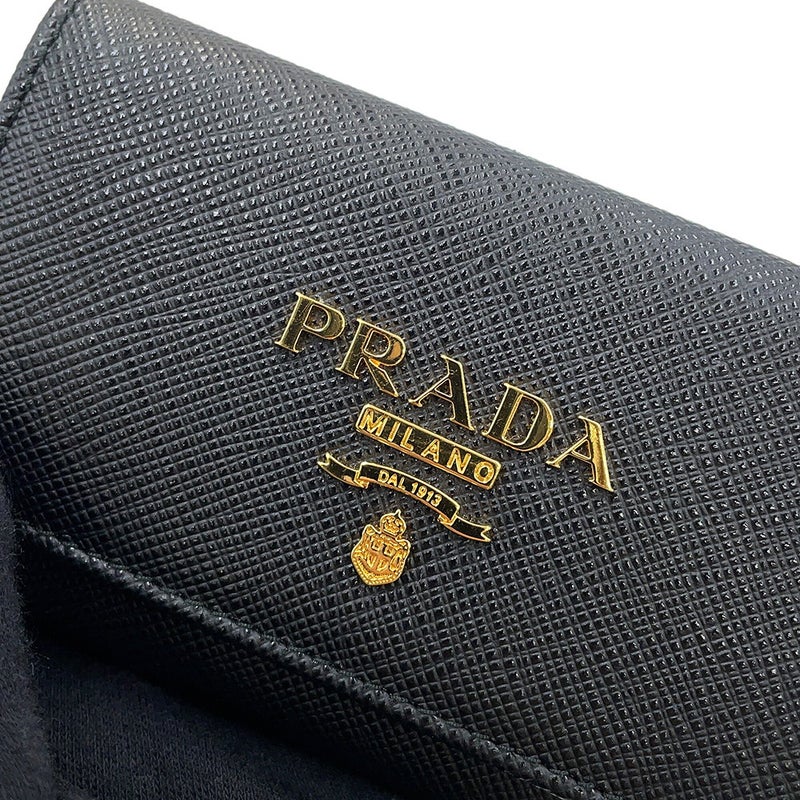 プラダ 4連キーケース マルチカラー キーケース サフィアーノレザー 1PG004 PRADA キーリング付き 黒