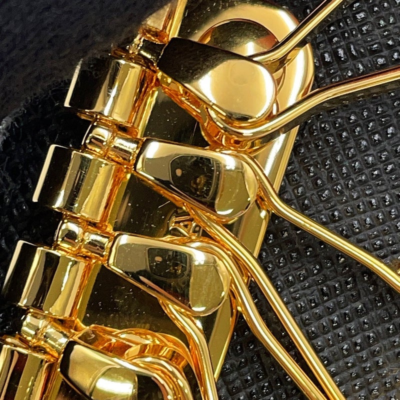 プラダ 4連キーケース マルチカラー キーケース サフィアーノレザー 1PG004 PRADA キーリング付き 黒