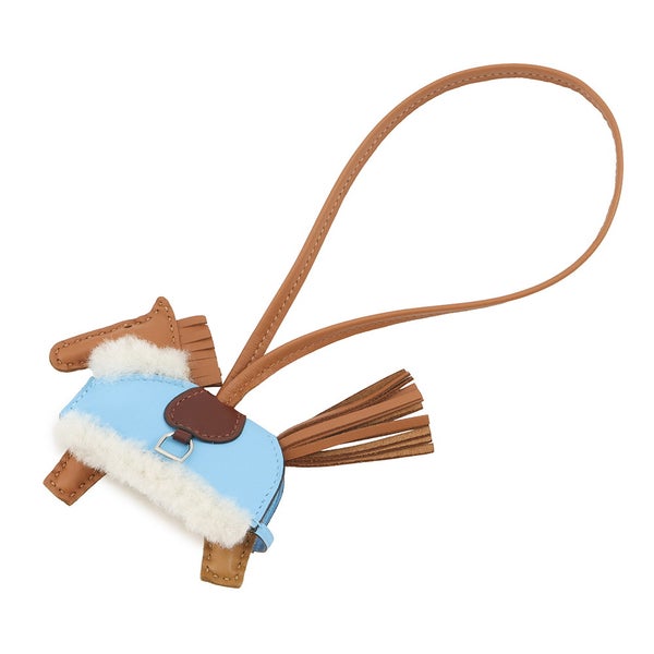 エルメス バッグチャーム ロデオPM ロベオ プラッシュ エルメス バッグチャーム ロデオPM ロベオ プラッシュ ラムスキン/ムートン K刻印