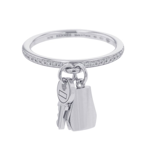 エルメス リング ケリー・クロシェット PM ダイヤモンド32P 計0.11ct K18WGホワイトゴールド リングサイズ49 HERMES