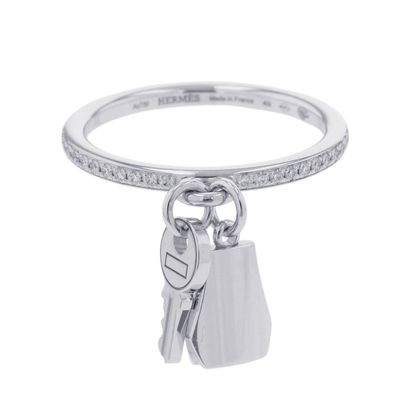 エルメス リング ケリー・クロシェット PM ダイヤモンド32P 計0.11ct K18WGホワイトゴールド リングサイズ49 HERMES