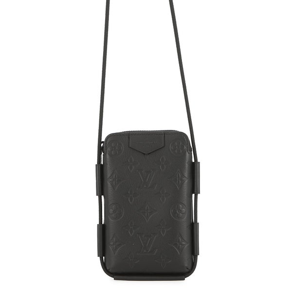 ルイヴィトン ショルダーバッグ モノグラム・シャドウ レースアップ・ポーチ M12601 LOUIS VUITTON ポシェット 黒 ブラック