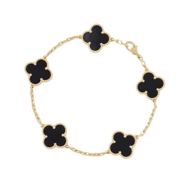 ヴァンクリーフ＆アーペル ブレスレット ヴィンテージ アルハンブラ ブレスレット 5モチーフ オニキス K18YG VCARA41300