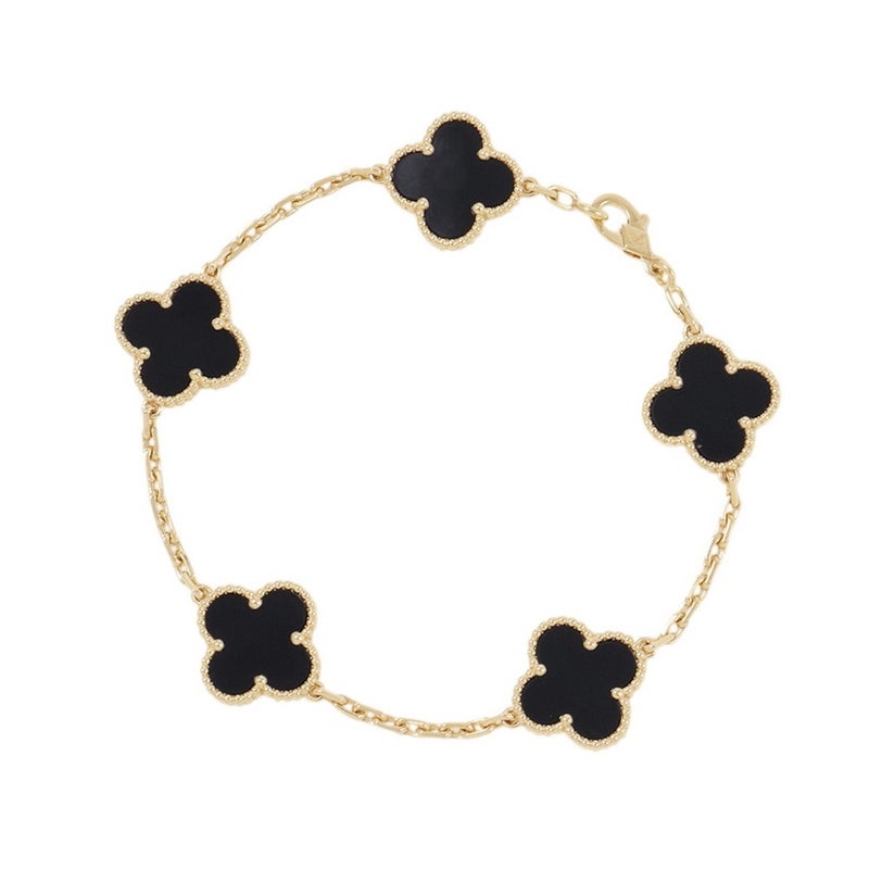 ヴァンクリーフ＆アーペル ブレスレット ヴィンテージ アルハンブラ ブレスレット 5モチーフ オニキス K18YG VCARA41300