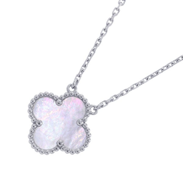 ヴァンクリ ネックレス ヴィンテージ アルハンブラ マザーオブパール K18WGホワイトゴールド VCARF48700 ペンダント