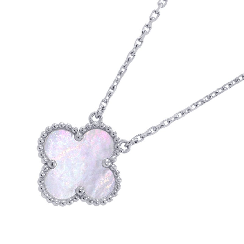 ヴァンクリ ネックレス ヴィンテージ アルハンブラ マザーオブパール K18WGホワイトゴールド VCARF48700 ペンダント