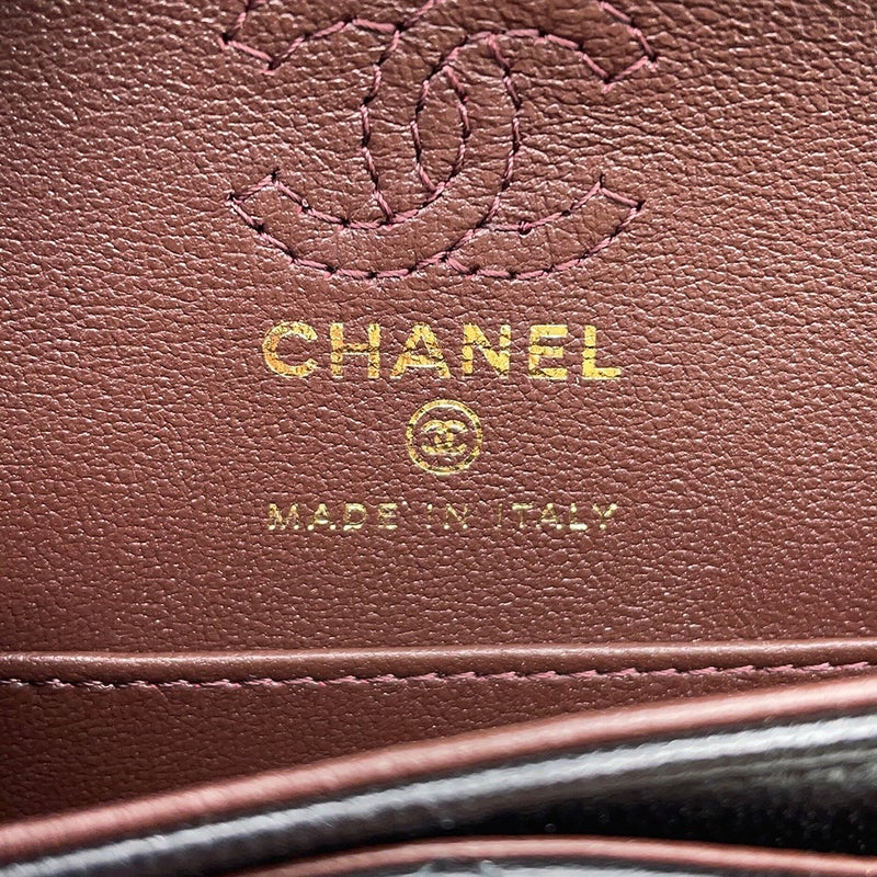 シャネル バッグチャーム ココマーク マトラッセ ミニバッグ ラムスキン AP4760 CHANEL ミニポーチ 小物入れ 黒