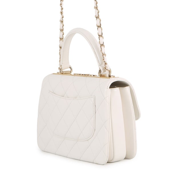 シャネル ハンドバッグ ココマーク マトラッセ トップハンドル ラムスキン A92236 CHANEL 2way チェーンショルダー 白