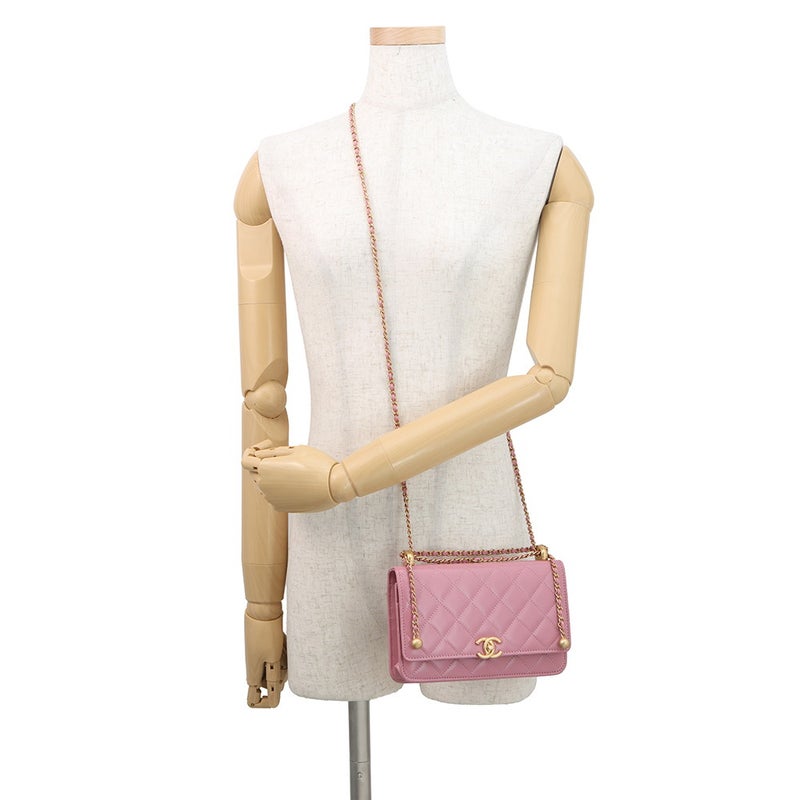 シャネル チェーンウォレット マトラッセ ココマーク ラムスキン AP2289 CHANEL ショルダーバッグ 財布