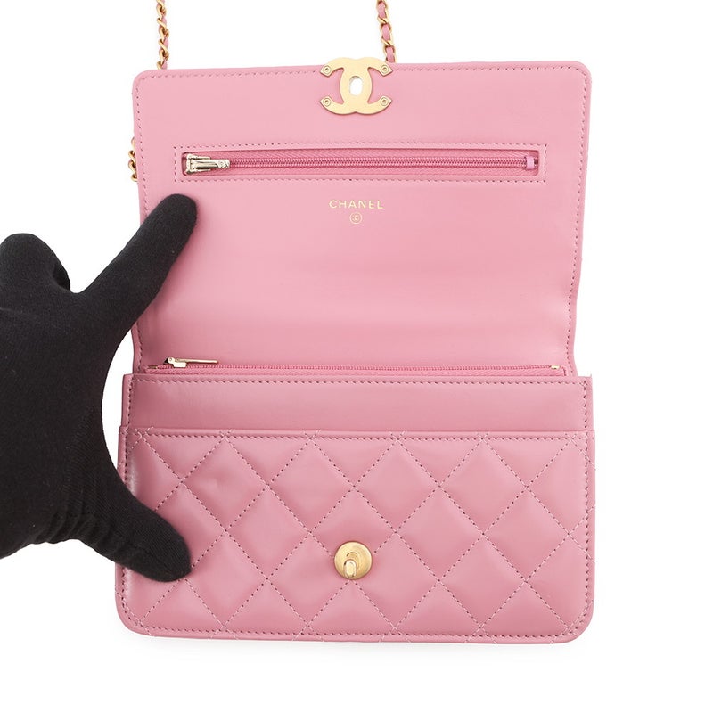 シャネル チェーンウォレット マトラッセ ココマーク ラムスキン AP2289 CHANEL ショルダーバッグ 財布