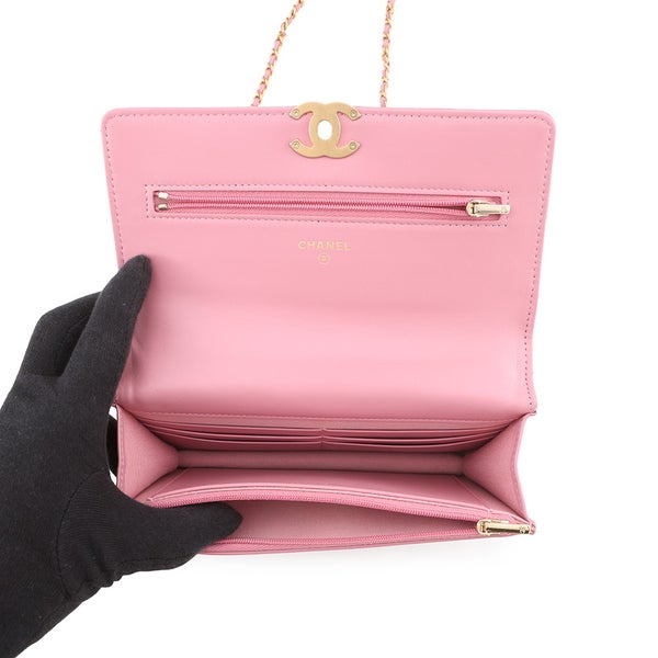 シャネル チェーンウォレット マトラッセ ココマーク ラムスキン AP2289 CHANEL ショルダーバッグ 財布