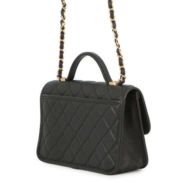シャネル チェーンショルダーバッグ マトラッセ ココマーク トップハンドル キャビアスキンAS3653 CHANEL 黒