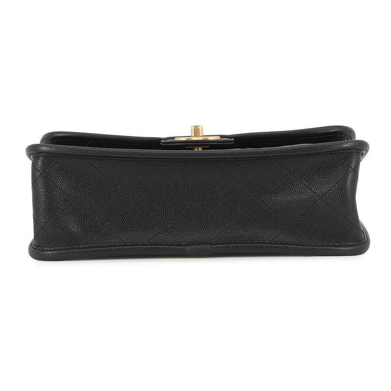 シャネル チェーンショルダーバッグ マトラッセ ココマーク トップハンドル キャビアスキンAS3653 CHANEL 黒