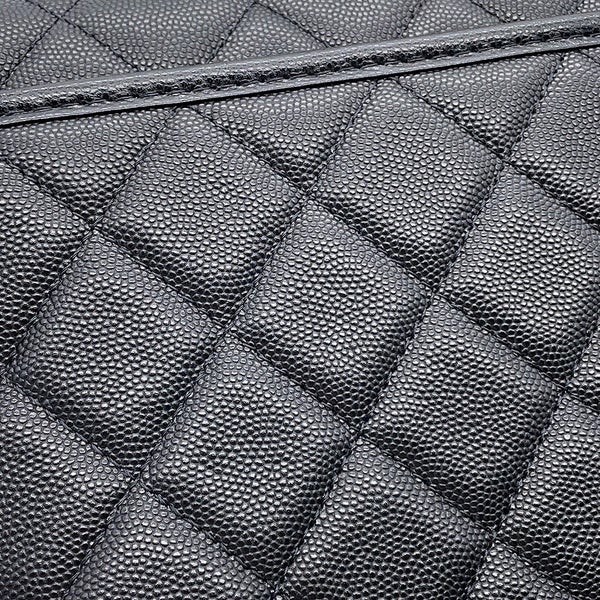 シャネル チェーンショルダーバッグ マトラッセ ココマーク トップハンドル キャビアスキンAS3653 CHANEL 黒
