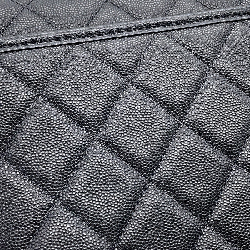 シャネル チェーンショルダーバッグ マトラッセ ココマーク トップハンドル キャビアスキンAS3653 CHANEL 黒