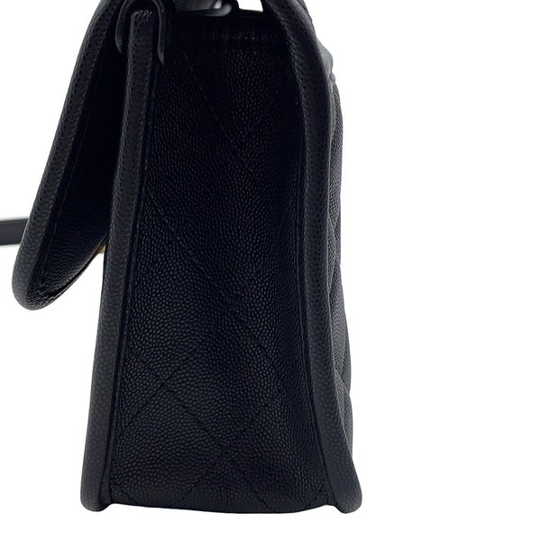 シャネル チェーンショルダーバッグ マトラッセ ココマーク トップハンドル キャビアスキンAS3653 CHANEL 黒