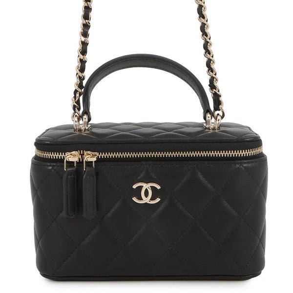シャネル チェーンショルダーバッグ マトラッセ ココマーク ヴァニティケース ラムスキン AP2199 CHANEL バッグ 黒