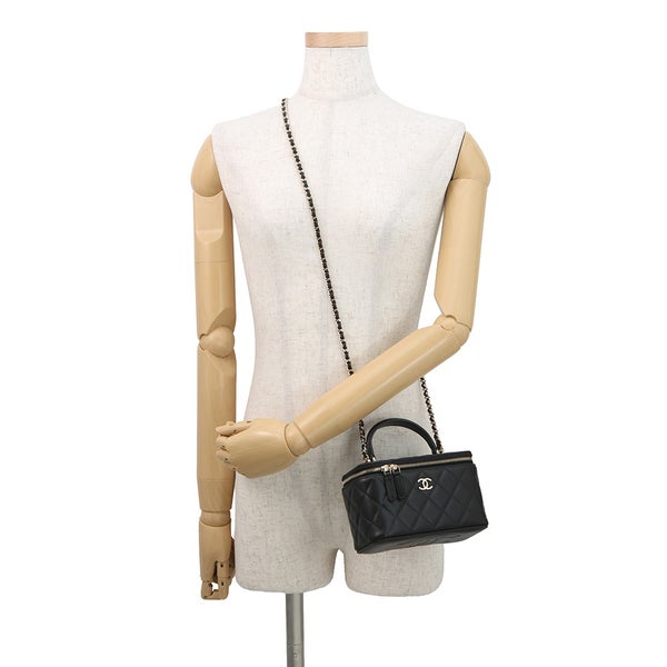 シャネル チェーンショルダーバッグ マトラッセ ココマーク ヴァニティケース ラムスキン AP2199 CHANEL バッグ 黒