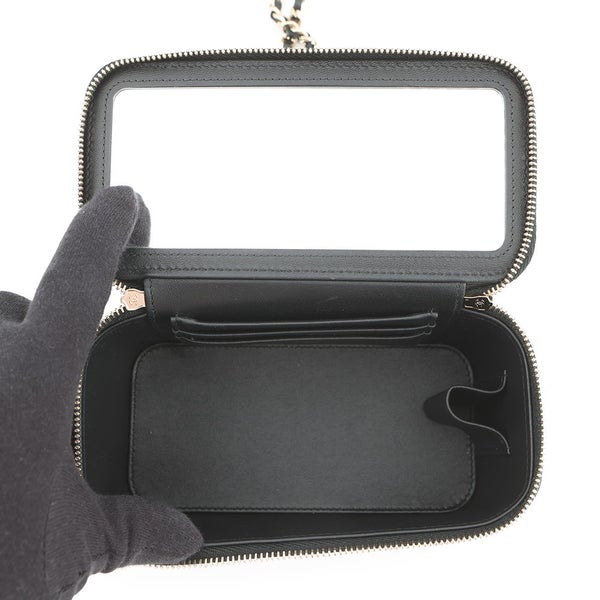 シャネル チェーンショルダーバッグ マトラッセ ココマーク ヴァニティケース ラムスキン AP2199 CHANEL バッグ 黒