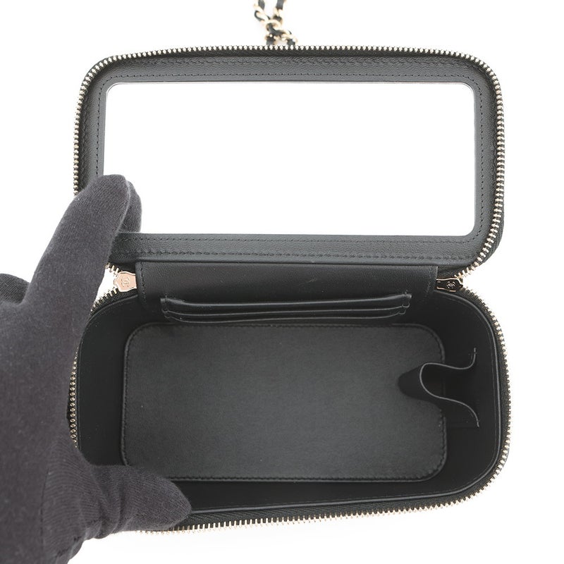 シャネル チェーンショルダーバッグ マトラッセ ココマーク ヴァニティケース ラムスキン AP2199 CHANEL バッグ 黒