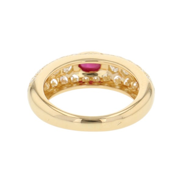 カルティエ リング ミミスター ルビー/ダイヤモンド パヴェダイヤ K18YGイエローゴールド サイズ51 Cartier 指輪