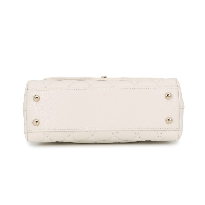 シャネル ハンドバッグ マトラッセ ココマーク ココハンドル キャビアスキン A92990 CHANEL 2wayショルダー 白