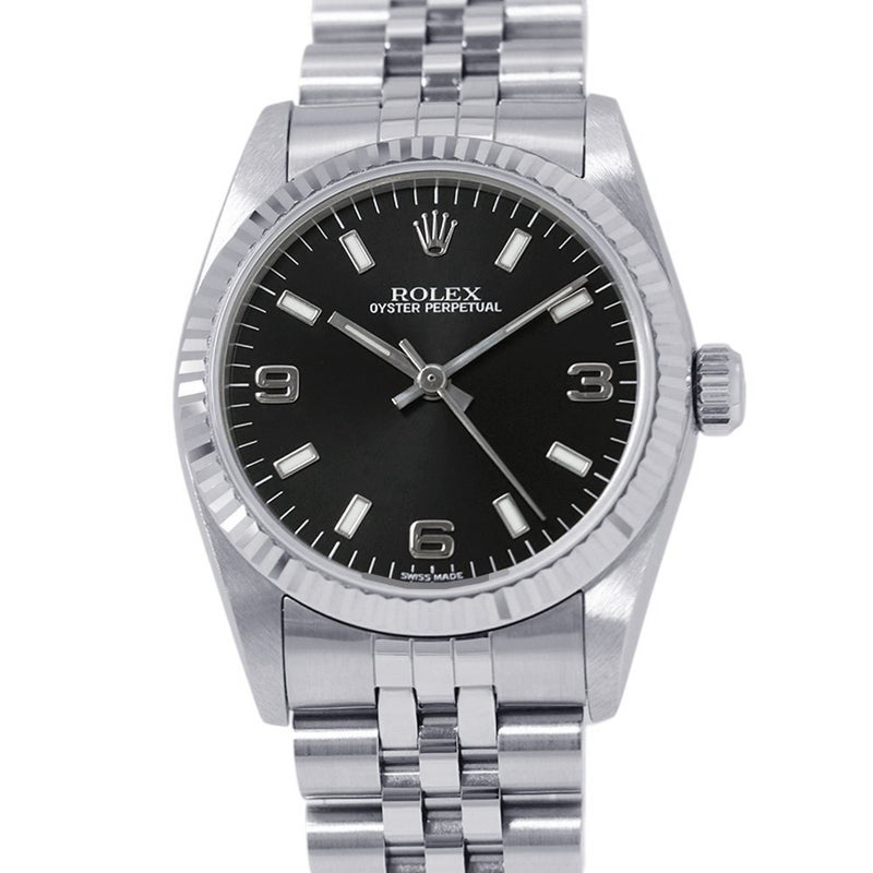 ロレックス オイスターパーペチュアル SS/K18WGホワイトゴールド W番 67514 ROLEX 腕時計 ウォッチ 黒文字盤