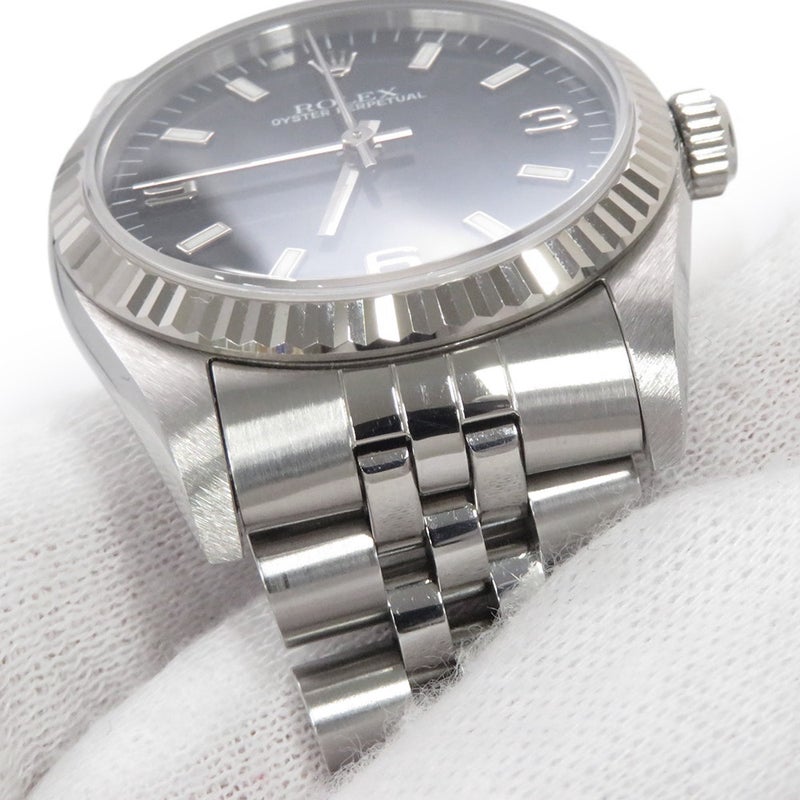 ロレックス オイスターパーペチュアル SS/K18WGホワイトゴールド W番 67514 ROLEX 腕時計 ウォッチ 黒文字盤