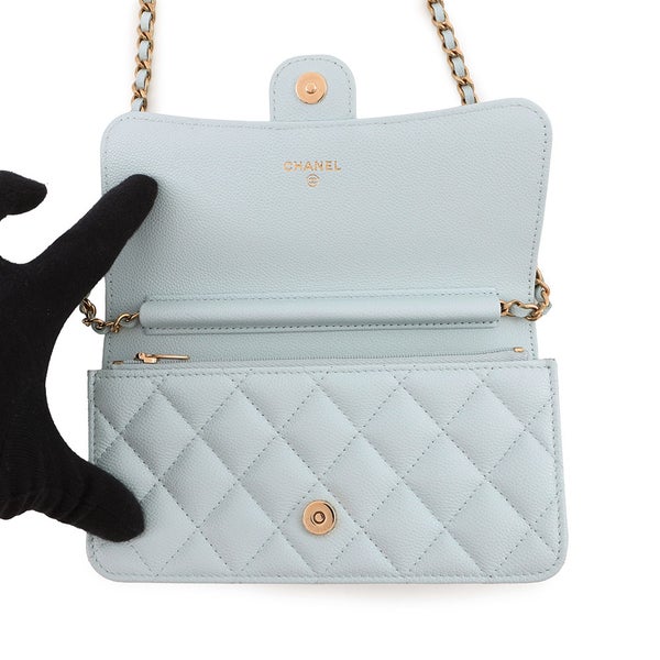 シャネル チェーンフォンケース マトラッセ ココマーク キャビアスキン AP3744 CHANEL スマホケース