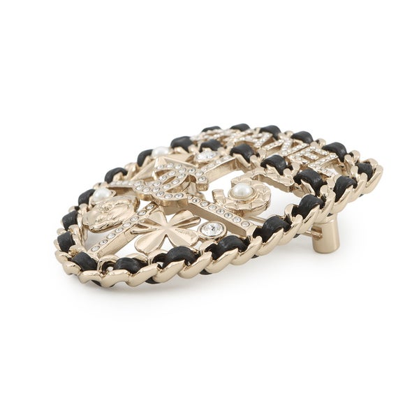 シャネル ブローチ ココマーク エンブレム アイコン ラインストーン フェイクパール B25V AB4702 CHANEL アクセサリー