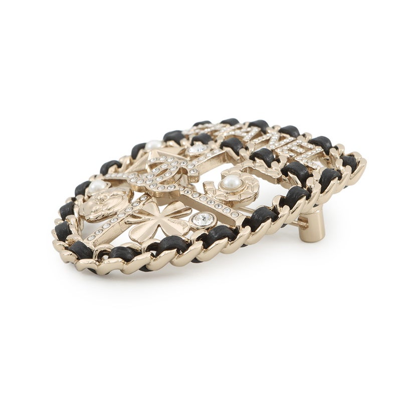 シャネル ブローチ ココマーク エンブレム アイコン ラインストーン フェイクパール B25V AB4702 CHANEL アクセサリー
