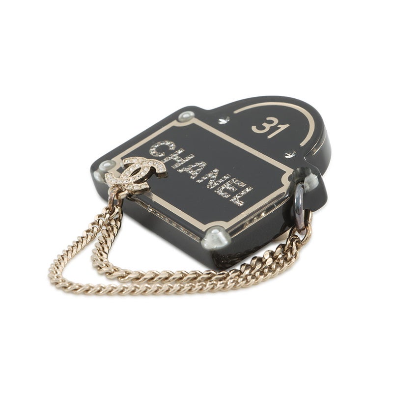 シャネル ブローチ ココマーク ロゴ チェーン ラインストーン フェイクパール D22B CHANEL アクセサリー