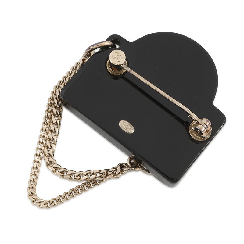 シャネル ブローチ ココマーク ロゴ チェーン ラインストーン フェイクパール D22B CHANEL アクセサリー