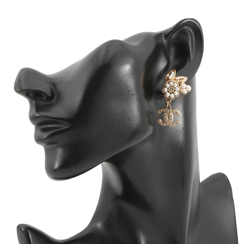シャネル ピアス ココマーク ビジュー フラワーモチーフ フェイクパール ラインストーン B22K CHANEL アクセサリー