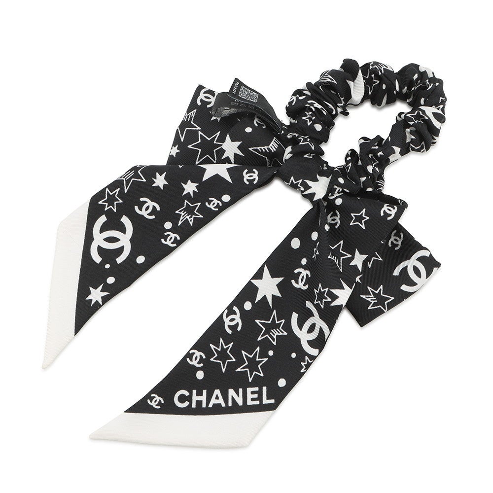 シャネル シュシュ リボン 星柄 ロゴ シルク AAA746 CHANEL ヘア