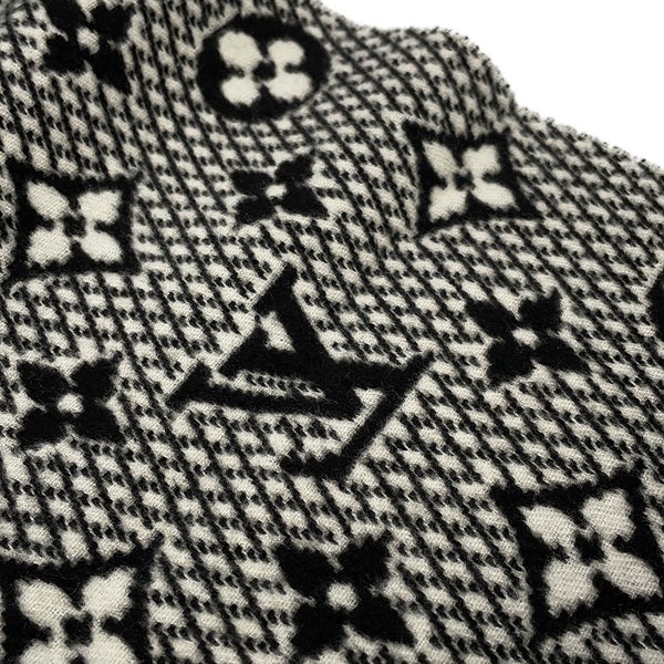 ルイヴィトン マフラー エシャルプ LVトゥジュール シルク/カシミヤ M77406 LOUIS VUITTON ストール モノグラム 黒 ブラック