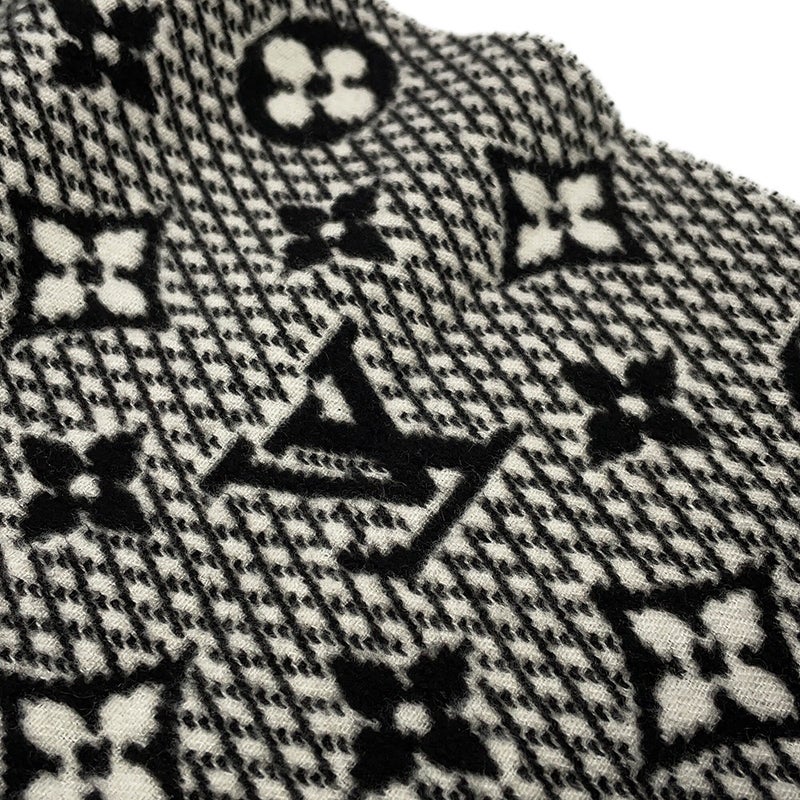 ルイヴィトン マフラー エシャルプ LVトゥジュール シルク/カシミヤ M77406 LOUIS VUITTON ストール モノグラム 黒 ブラック