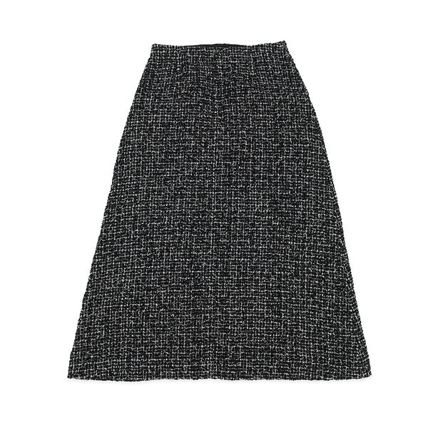 シャネル スカート ココマーク ツイード ロングスカート コットン レディースサイズ38 P78021 CHANEL 黒
