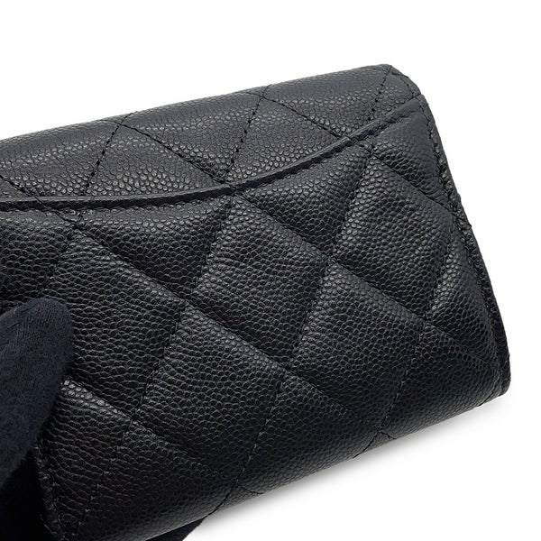 シャネル チェーンウォレット マトラッセ ココマーク カードケース ミニ キャビアスキン AP0238 CHANEL 財布 黒