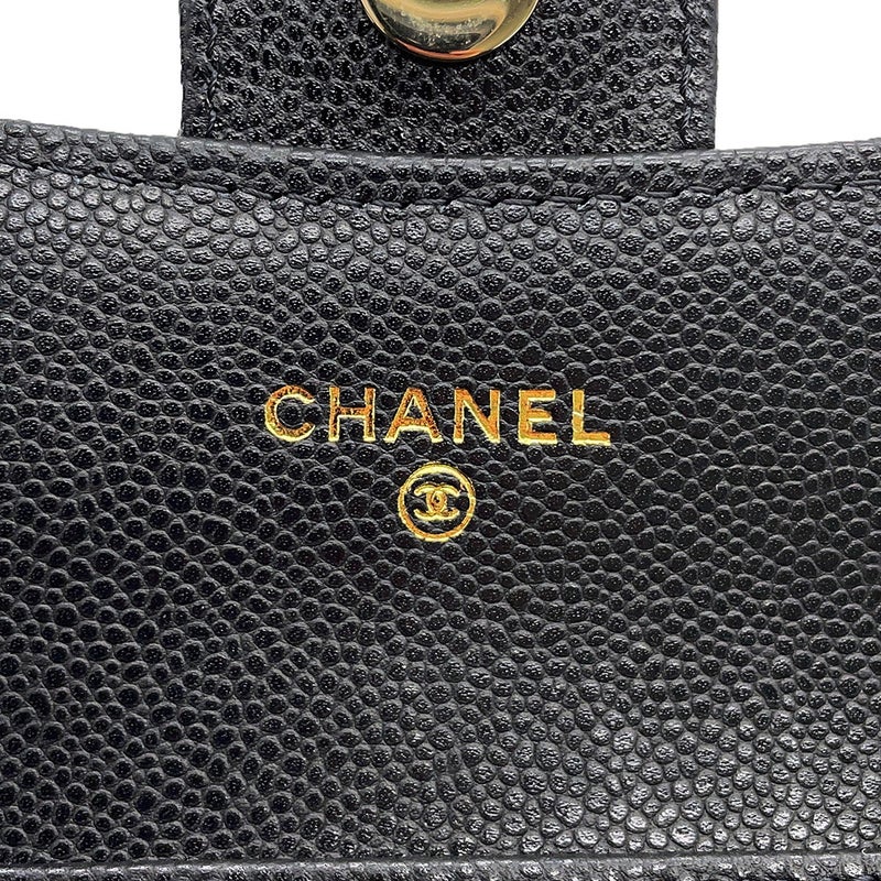 シャネル チェーンウォレット マトラッセ ココマーク カードケース ミニ キャビアスキン AP0238 CHANEL 財布 黒