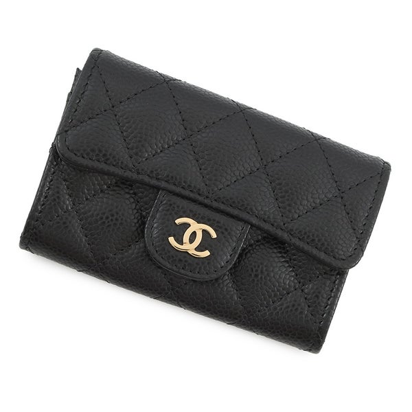 シャネル カードケース マトラッセ クラシックカードケース ココマーク キャビアスキン AP0214 CHANEL 名刺入れ 黒