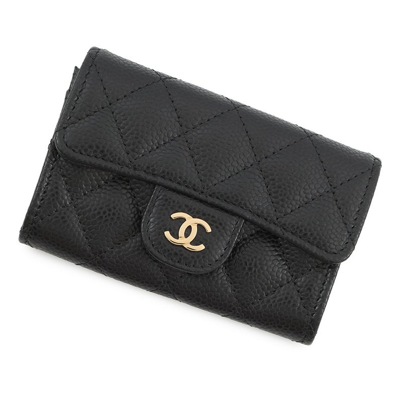 シャネル カードケース マトラッセ クラシックカードケース ココマーク キャビアスキン AP0214 CHANEL 名刺入れ 黒