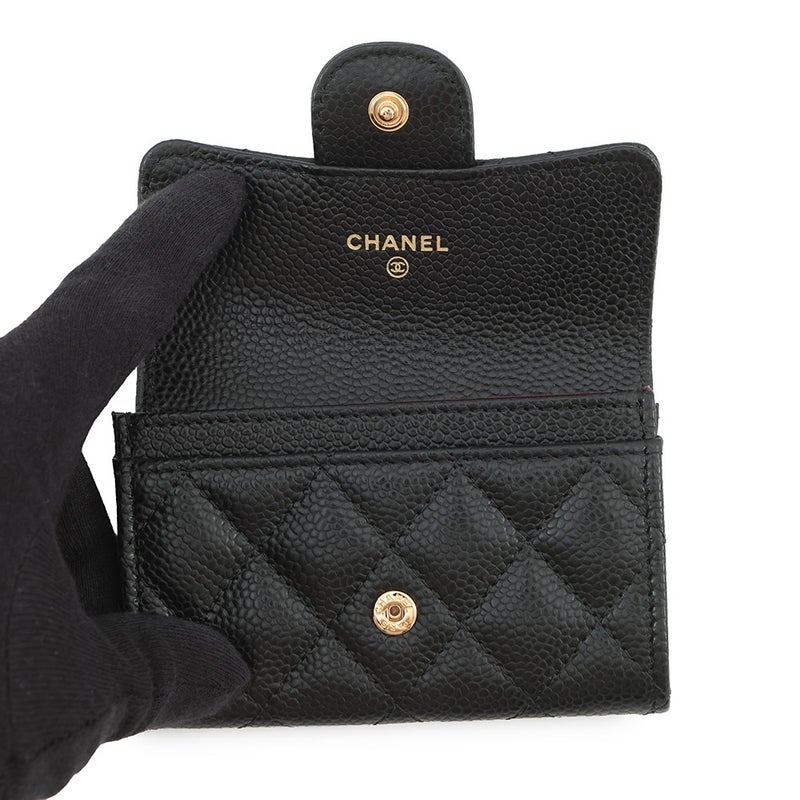 シャネル カードケース マトラッセ クラシックカードケース ココマーク キャビアスキン AP0214 CHANEL 名刺入れ 黒