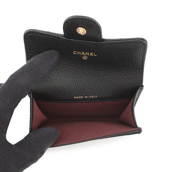 シャネル カードケース マトラッセ クラシックカードケース ココマーク キャビアスキン AP0214 CHANEL 名刺入れ 黒