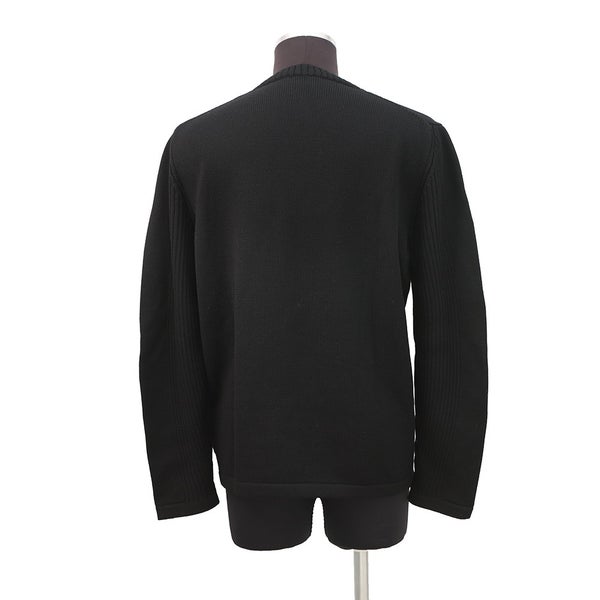 プラダ ニット トライアングルロゴ セーター ウール メンズサイズ52 UMB049 PRADA トップス 黒