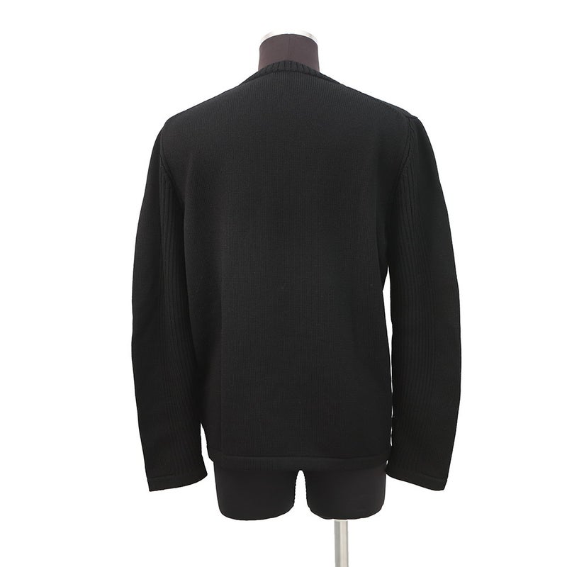 プラダ ニット トライアングルロゴ セーター ウール メンズサイズ52 UMB049 PRADA トップス 黒