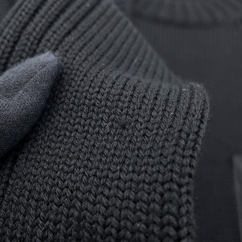 プラダ ニット トライアングルロゴ セーター ウール メンズサイズ52 UMB049 PRADA トップス 黒