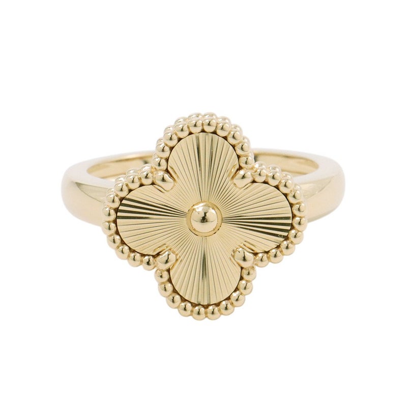 ヴァンクリ リング ヴィンテージ アルハンブラ ギヨシェ K18YGイエローゴールド サイズ54 VCARP6I300/VCARP6I354 指輪