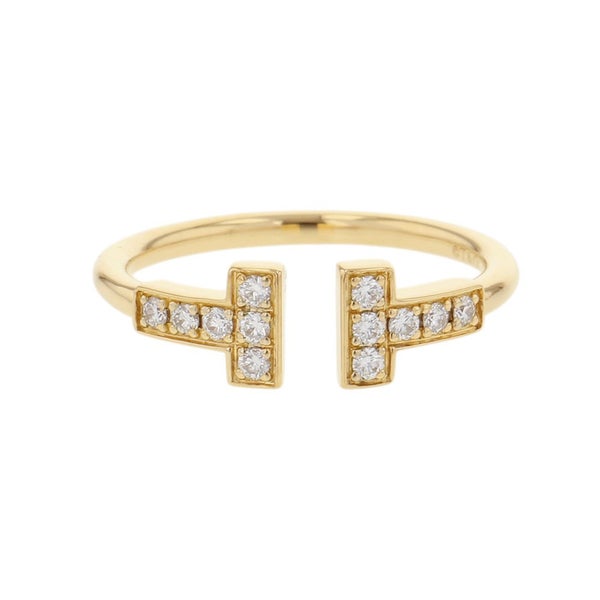 ティファニー リング Tワイヤー ダイヤモンド 計0.13ct K18YGイエローゴールド サイズ約9号 60147091 Tiffany&Co. 指輪