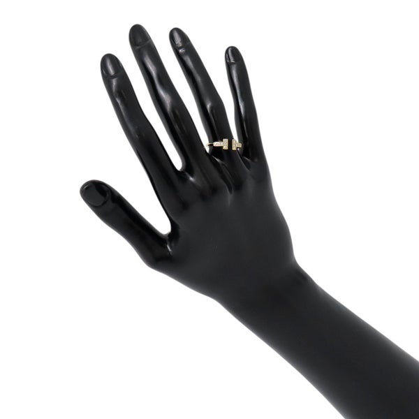 ティファニー リング Tワイヤー ダイヤモンド 計0.13ct K18YGイエローゴールド サイズ約9号 60147091 Tiffany&Co. 指輪